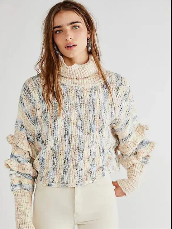 Free People Sweaters - Free People Sweater NWT Size XS Cream Turtleneck Pullover Cozy Burst Your Bubble